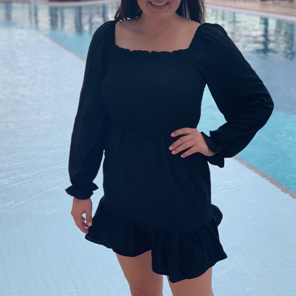 Black Smocked Dress - Never Worn